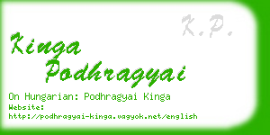 kinga podhragyai business card